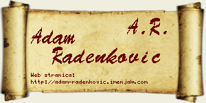 Adam Radenković vizit kartica